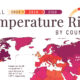 global temperature rise by country 2022, 2050, 2100