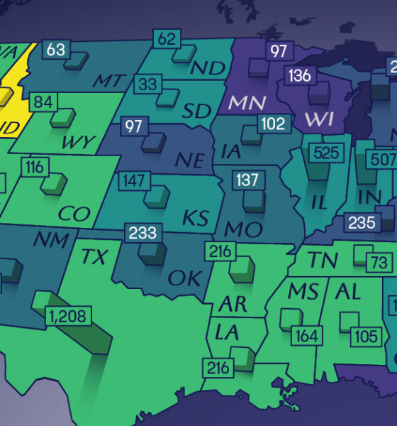 The preview image for a state-level U.S. map showing the number and average age of energy projects in interconnection queues as of December 31, 2023.